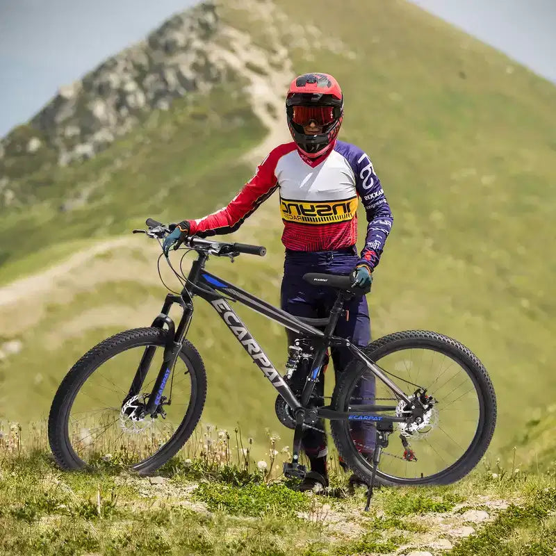 Whisen 26 Mountain Bike da Adulto con Sospensione Completa, Cambio a 21 Velocità, Freni a Disco