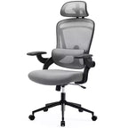 Sedia da ufficio ergonomica con schienale alto Okak con supporto lombare regolabile, sedia da gaming con poggiatesta in rete, sedia per computer per casa, ufficio