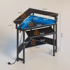 Greenstell Petit bureau d'angle avec prise de courant, bureau d'ordinateur avec lumière LED, support d'écran, tiroir à clavier et support de casque