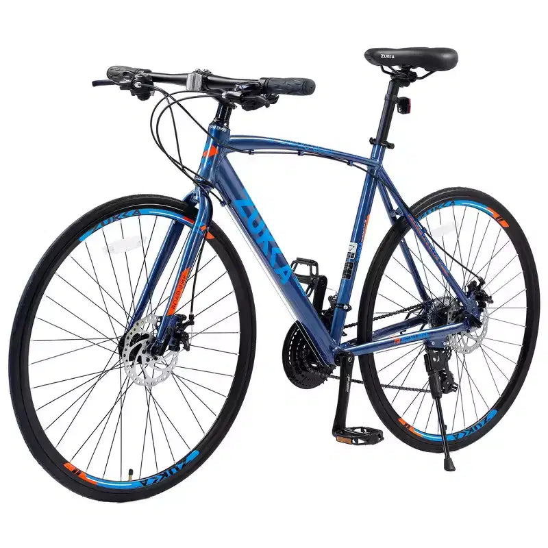 Vélo hybride adulte Whisen 28, vélo de route avec vitesses 24 rapports, freins à disque