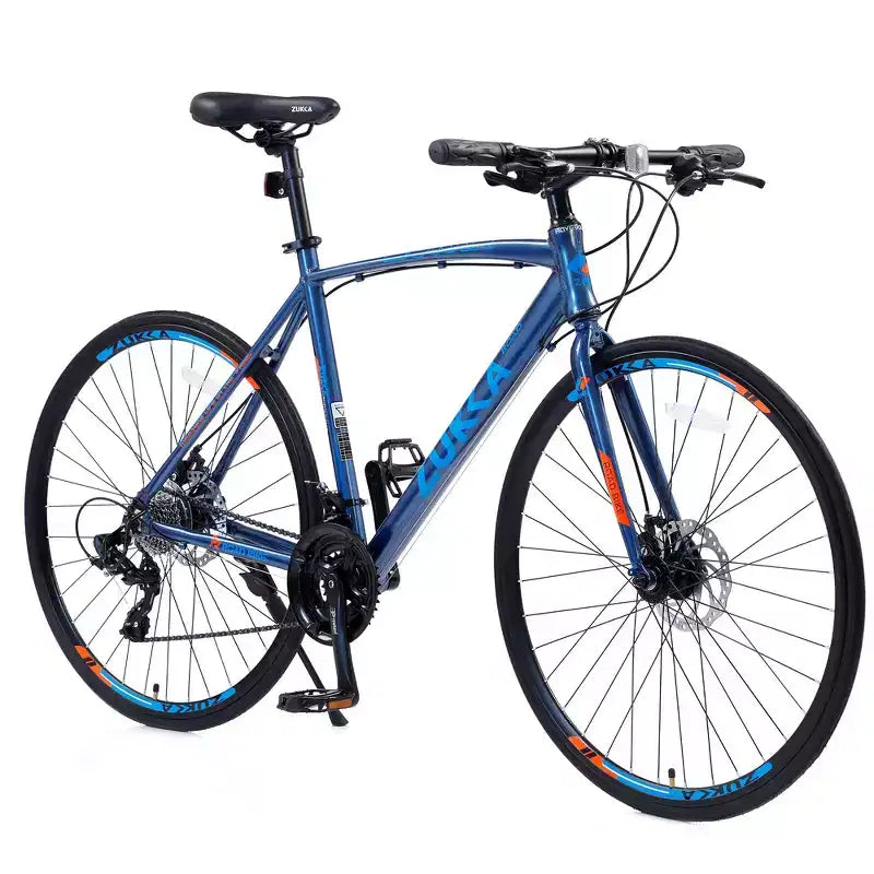 Vélo hybride adulte Whisen 28, vélo de route avec vitesses 24 rapports, freins à disque