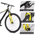 Hykolity Vélo tout-terrain 29 pouces 29r VTT Sport Grand vélo Suspendu Léger Cyclisme en extérieur pour Adulte Homme Femme Gris neutre