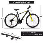 Hykolity Vélo tout-terrain 29 pouces 29r VTT Sport Grand vélo Suspendu Léger Cyclisme en extérieur pour Adulte Homme Femme Gris neutre