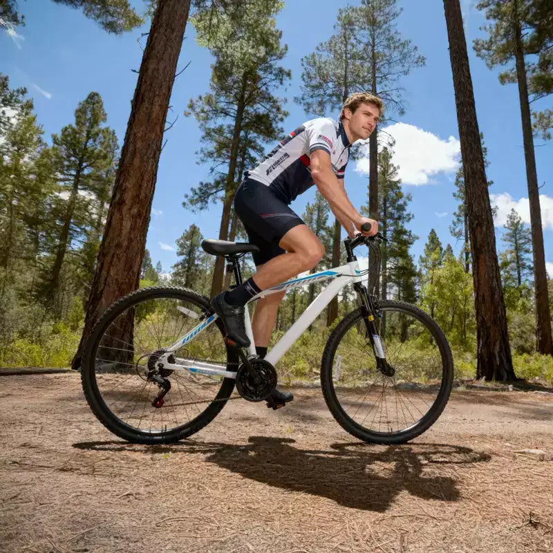 Hykolity VTT 29 pouces 29r Vélo de sport Grande taille Tout-suspendu Léger Cyclisme en plein air pour homme femme adulte - Blanc pâle