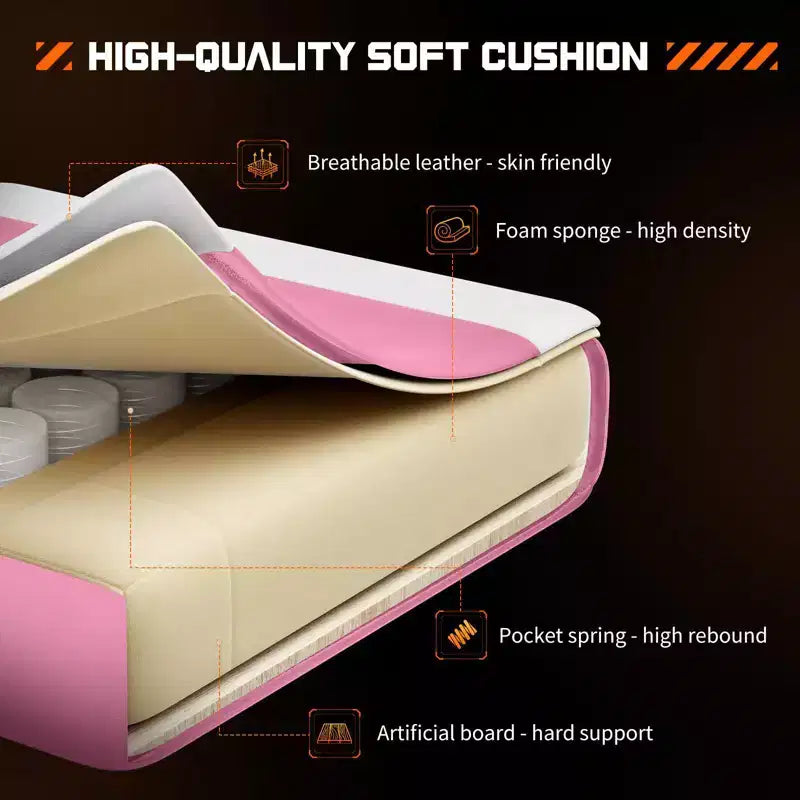 Sedia da gioco ergonomica Okak con poggiapiedi e supporto lombare, sedia da computer con poggiatesta e braccioli, sedia con ruote per studio e ufficio
