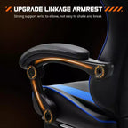 Sedia da gioco ergonomica Okak con poggiapiedi e supporto lombare, sedia da computer con poggiatesta e braccioli, sedia con ruote per studio e ufficio