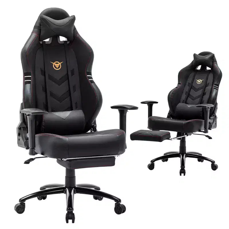Sedia da Gaming Ergonomica Okak High-Back con Cuscino Cervicale Rimovibile, Sedia da Computer con Seduta Imbottita e Supporto Lombare, Sedia Confortevole per Casa, Nera