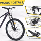 Mountain bike Whisen 27.5 con cambio posteriore a 8 velocità, sospensione anteriore, telaio in acciaio