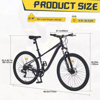Mountain bike Whisen 27.5 con cambio posteriore a 8 velocità, sospensione anteriore, telaio in acciaio