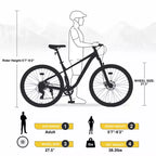 Mountain bike Whisen 27.5 con cambio posteriore a 8 velocità, sospensione anteriore, telaio in acciaio
