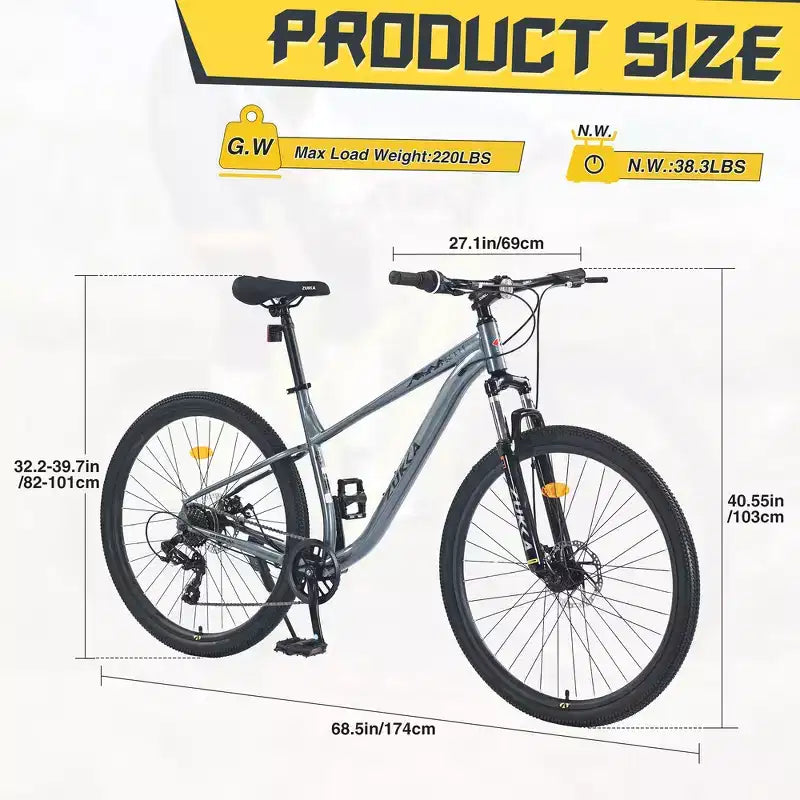Mountain bike Whisen 27.5 con cambio posteriore a 8 velocità, sospensione anteriore, telaio in acciaio