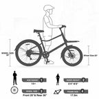 Bicicletta cargo Whisen 26 con 7 velocità, telaio in lega di alluminio, freni a doppio disco per donne e uomini