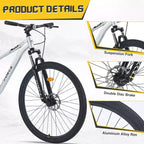 Vélo de montagne Okak 29 pouces à vitesse unique, vélo adulte avec cadre en acier et suspension avant, vélo pour hommes pour les trajets quotidiens, les voyages, la montagne