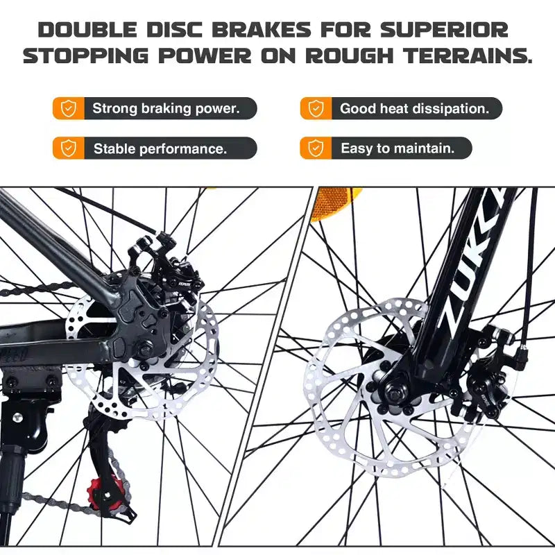 VTT Okak 27,5 pouces avec cadre en alliage d'aluminium, vélo tout-terrain pour enfants avec 21 vitesses et suspension avant, vélo pour enfants et adultes