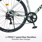 Vélo de Route Okak 700C avec Système 7 Vitesses, Vélo Adulte avec Cadre et Jante en Alliage d'Aluminium, Vélo à Frein à Disque pour Hommes et Femmes