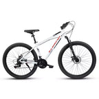 VTT Okak 27 pouces avec fourche suspendue et cadre en aluminium, VTT tout-terrain 21 vitesses avec frein à disque, vélo pour adultes hommes et femmes