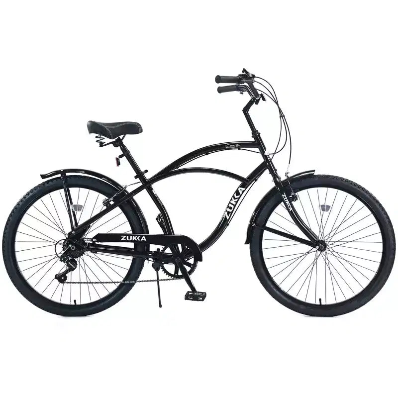 Okak Bici Cruiser da Spiaggia da 26 pollici con Sistema a 7 velocità, Bici da Uomo con Freni a V Anteriori e Posteriori, Bicicletta con Telaio in Metallo per Adolescenti e Adulti