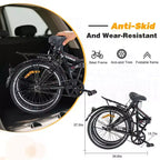Vélo pliant Okak 24 pouces avec garde-boue et double frein en V, vélo de ville avec cadre en acier et porte-bagages, vélos de croisière pour hommes et femmes