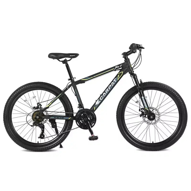 VTT Okak 24 pouces avec freins à disque doubles et suspension avant, vélo pour enfants avec 21 vitesses et cadre en acier, vélo pour garçons, filles