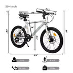 Vélo enfant Okak 20" avec 7 vitesses et cadre en acier, vélo enfant avec double freins à disque et pneus de 1,75", vélos cruiser pour garçons et filles