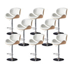 Sgabello da bar girevole e regolabile in pelle arcuato verde nerastro