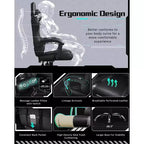 Yaheetech Sedia Gaming Ergonomica in Pelle PU con Braccioli Imbottiti, Sedia da Ufficio Direzionale per Computer