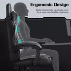 Yaheetech Sedia Gaming Ergonomica in Pelle PU con Braccioli Imbottiti, Sedia da Ufficio Direzionale per Computer