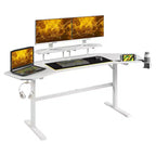 Bureau de gamer avec étagères et support pour accessoires
