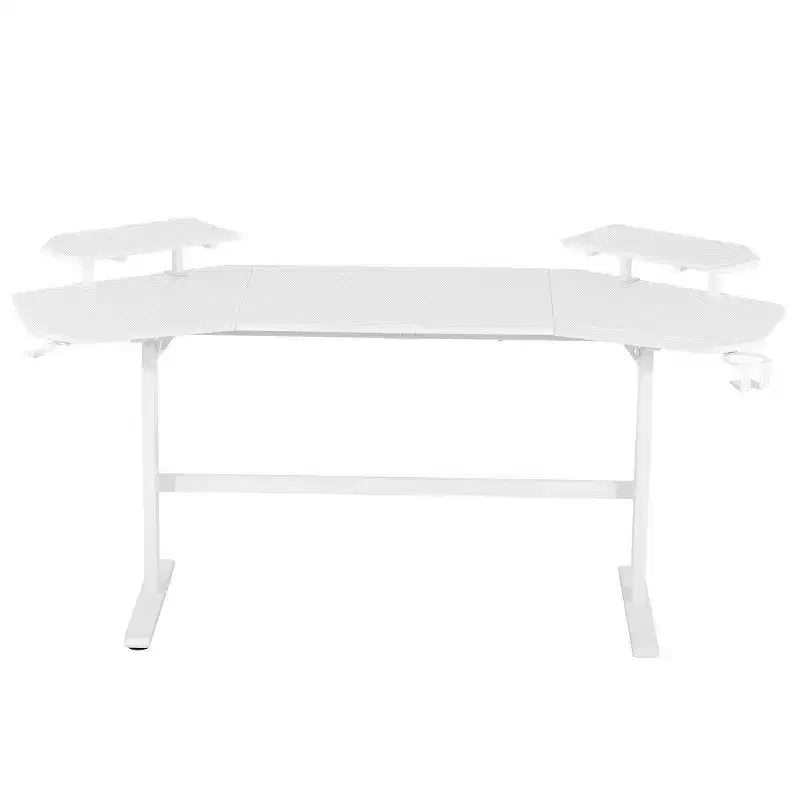 Bureau de gamer avec étagères et support pour accessoires