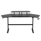 Bureau de gamer avec étagères et support pour accessoires