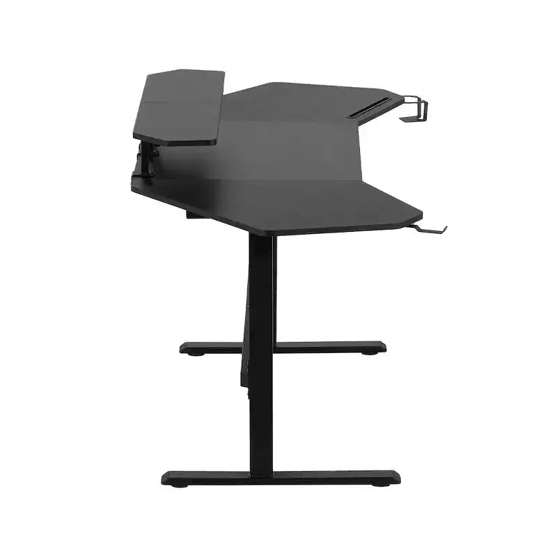 Bureau de gamer avec étagères et support pour accessoires