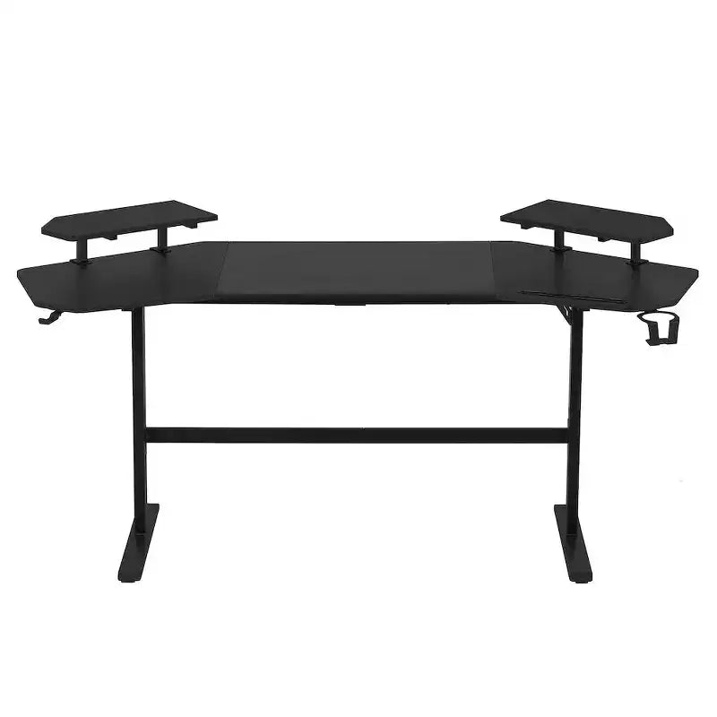Bureau de gamer avec étagères et support pour accessoires