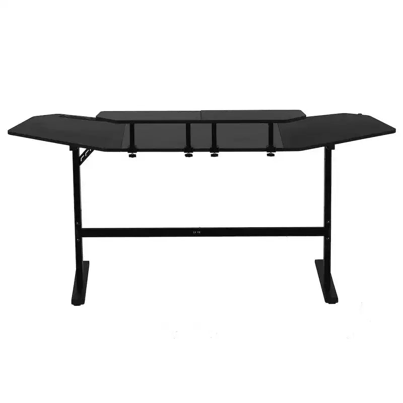 Bureau de gamer avec étagères et support pour accessoires