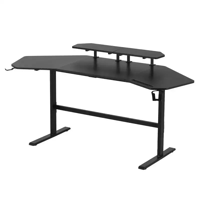 Bureau de gamer avec étagères et support pour accessoires