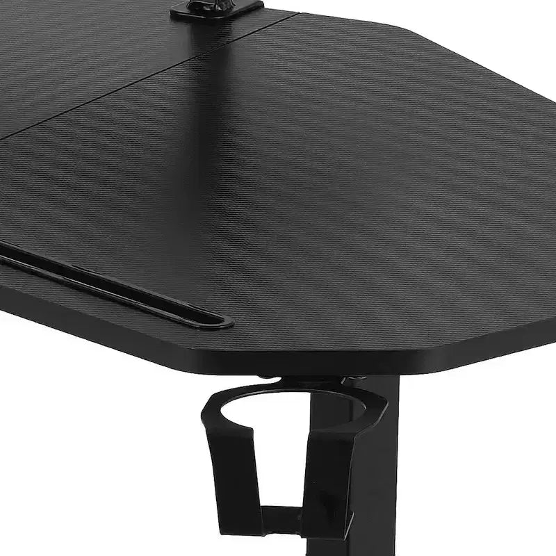 Bureau de gamer avec étagères et support pour accessoires