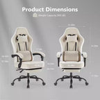 Chaise de jeu Bestier avec support lombaire, chaise de bureau avec hauteur réglable, accoudoirs et appuie-tête, roues rotatives à 360°