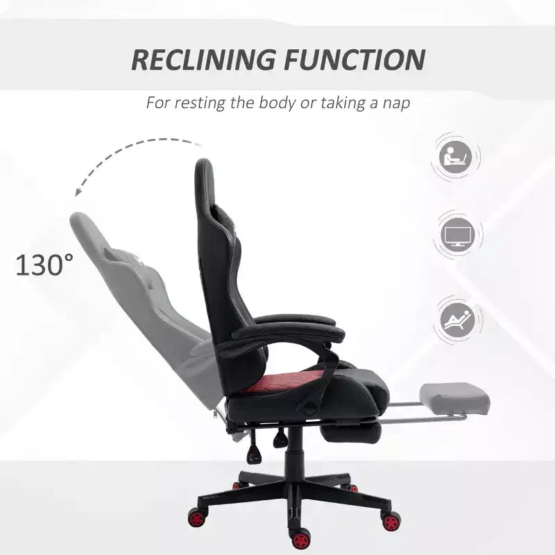 Sedia da gaming da corsa in pelle PU Diamond, sedia da ufficio da gamer con schienale alto girevole reclinabile con poggiapiedi, supporto lombare, altezza regolabile