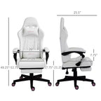 Sedia da gaming ergonomica in pelle PU, sedia da ufficio/computer da corsa con ruote girevoli, poggiapiedi estraibile, poggiatesta, supporto lombare e braccioli