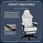 Sedia da gaming ergonomica in pelle PU, sedia da ufficio/computer da corsa con ruote girevoli, poggiapiedi estraibile, poggiatesta, supporto lombare e braccioli