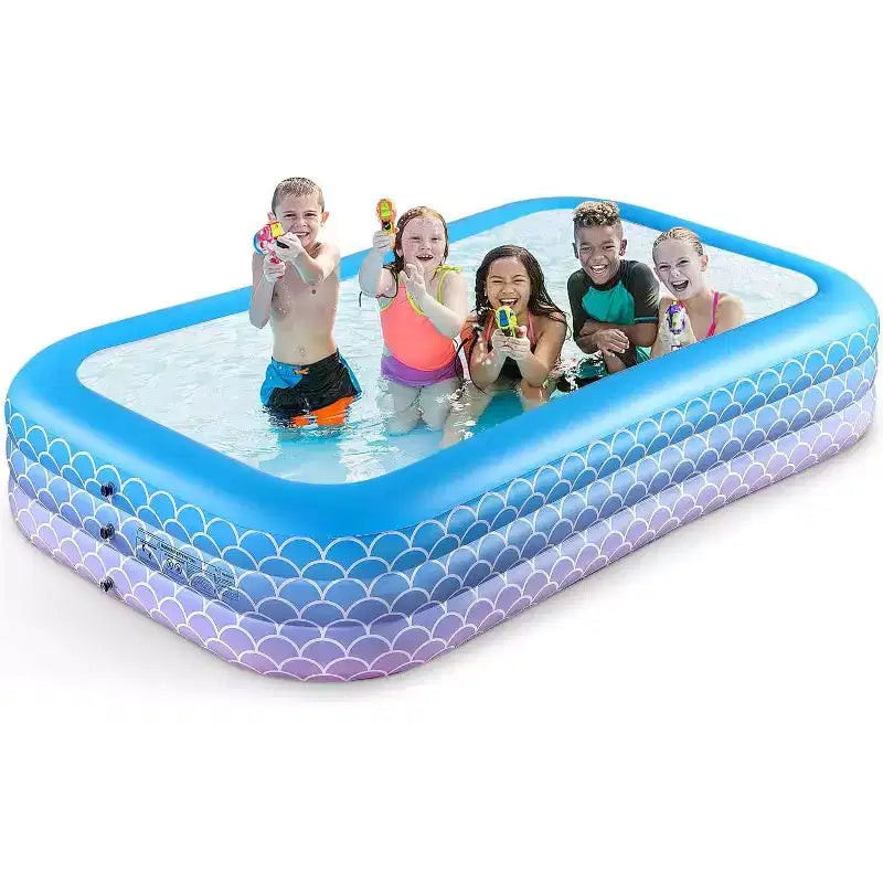 Sunrio Inflatable Family Pool 120 x 72 x 22  Large Backyard Pool for Kids and Adults