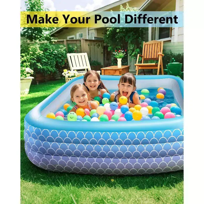 Piscine Gonflable Familiale Sunrio 120 x 72 x 22 Grande Piscine de Jardin pour Enfants et Adultes