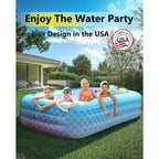 Piscine Gonflable Familiale Sunrio 120 x 72 x 22 Grande Piscine de Jardin pour Enfants et Adultes