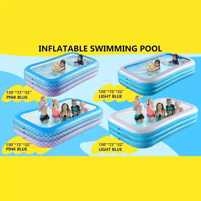 Piscine Gonflable Familiale Sunrio 120 x 72 x 22 Grande Piscine de Jardin pour Enfants et Adultes