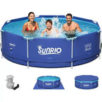 Sunrio 10' x 30 Round Framed Above Ground Pool  Includes 530 GPH Filter Pump & Cover