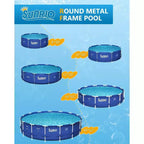 Piscine hors-sol ronde Sunrio 3,05 x 0,76 m avec cadre – Comprend une pompe de filtration de 2000 L/h et une couverture