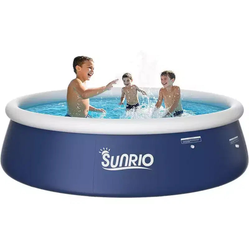 Sunrio Inflatable Above Ground Pool  8ft x 20 Round Quick-Set Blow-Up Backyard Pool