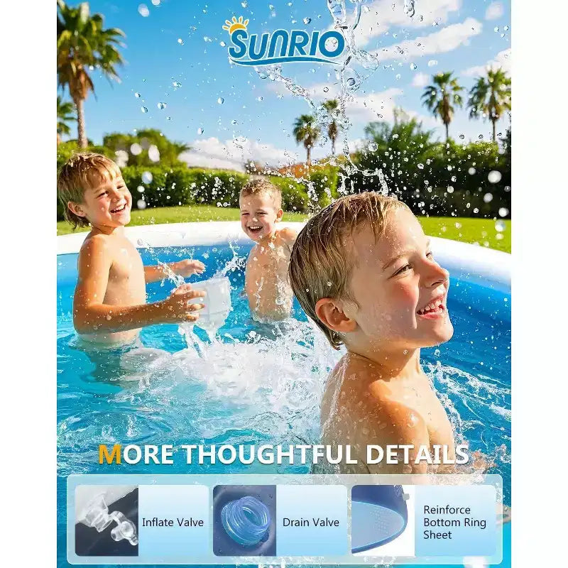 Piscine gonflable hors sol Sunrio 2,4 m x 50 cm ronde à installation rapide pour jardin