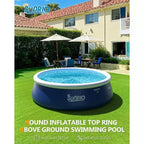 Piscine gonflable hors sol Sunrio 2,4 m x 50 cm ronde à installation rapide pour jardin