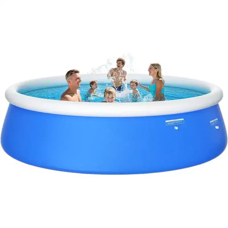 Sunrio Inflatable Above Ground Pool  Round Family Pool for Backyard Fun Blue