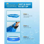 Piscine Gonflable Sunrio Hors Sol Piscine Familiale Ronde pour S'amuser dans le Jardin Bleu